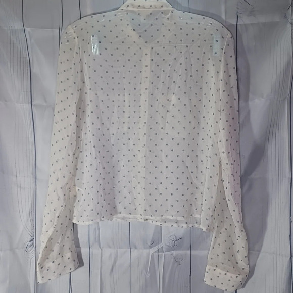 Aeropostale sheer blue polka dot button-down shirt - Picture 9 of 10